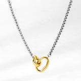Two-Tone Tide Break Mixed Metal Necklace: 16-18"