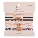 "Wild" Animal Print with Pink Accent Hair Tie Bracelets: Large