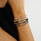 "Wild" Animal Print with Pink Accent Hair Tie Bracelets: Small