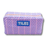 Premium Mahjong Tile Bags  |  Fits Most Large Tile Sets  : Stripes- Pink & Red Tile Bag