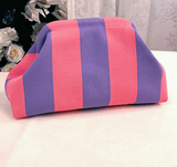 Striped Knit Cosmetic Bag Colorful Knit Clutch Bag: PYellow / M