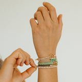 "Reflect" Gold Wave with Beachy Neutrals Hair Tie Bracelets: Medium