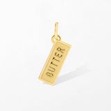 Gold or Silver Butter Charm Bar Pendant, Foodie: Gold