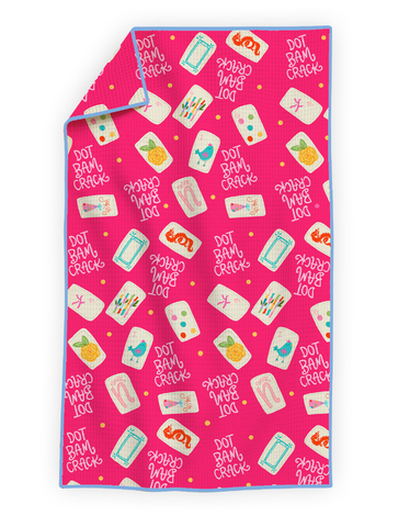 Mahjong- Microfiber Waffle Weave Tea Towel