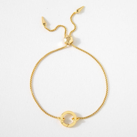 Gold or Silver Pendant Catcher Bolo Bracelet: Gold