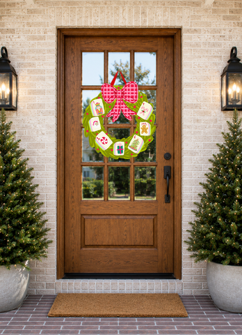 Mahjong Wreath Door Hanger