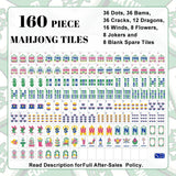 Green Mahjong Tiles Set (Floral Garden Style) (Single Layer): Bag