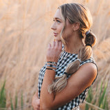 "Unity" Black with Silver Hair Tie Bracelets: Small