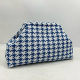 Stripe Knit Cosmetic Bag Geo Pattern Storage Clutch: Rose_Red / M