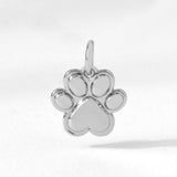 Gold or Silver Keepsake Puffy Paw Charm: Silver