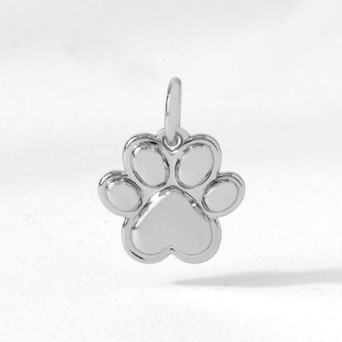 Gold or Silver Keepsake Puffy Paw Charm: Silver