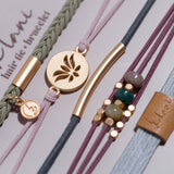 "Breathe" Lotus Flower Earthy Tones Hair Tie Bracelets: Small