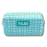 Premium Mahjong Tile Bags  |  Fits Most Large Tile Sets  : Stripes- Green & Blue Tile Bag