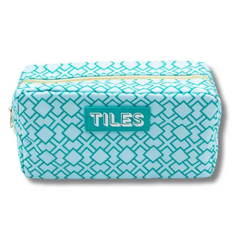 Premium Mahjong Tile Bags  |  Fits Most Large Tile Sets  : Geometric-Green Tile Bag