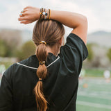 "Game Day" Black & Gold Hair Tie Bracelets: Medium
