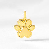 Gold or Silver Keepsake Puffy Paw Charm: Silver