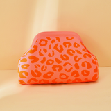 Leopard Print Knit Cosmetic Bag Knit Clutch: Khaki / M