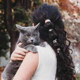 "Paws" Natural Hues with Silver & Paw Accents Hair Tie Bracelet: Small
