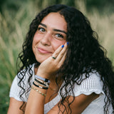 "Unity" Black with Silver Hair Tie Bracelets: Small