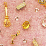 Gold or Silver Butter Charm Bar Pendant, Foodie: Gold