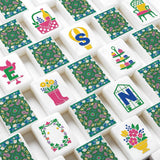 Green Mahjong Tiles Set (Floral Garden Style) (Single Layer): Bag