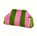Stripe Knit Cosmetic Bag Checkered Knit Clutch: CBlack / M