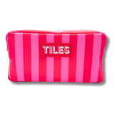 Premium Mahjong Tile Bags  |  Fits Most Large Tile Sets  : Stripes- Green & Blue Tile Bag
