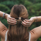 "Bloom" Maroon & Pink with Pressed Flowers Hair Tie Bracelets: Small