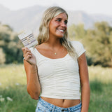 "Faith" Warm Neutrals with Gold Cross Hair Tie Bracelets: Medium