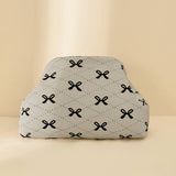 Stripe Knit Cosmetic Bag Geo Pattern Storage Clutch: Pink / M