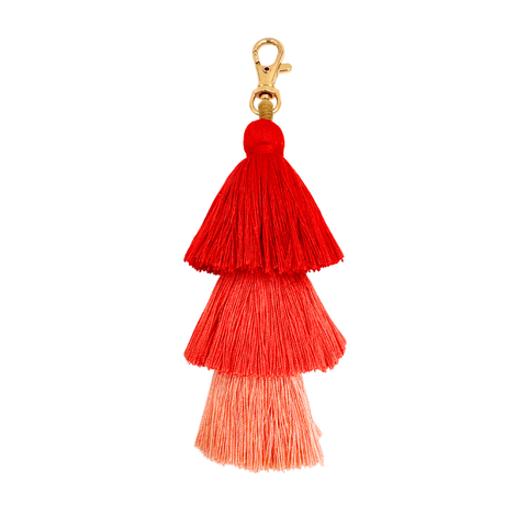 TASSEL | MANY COLORS & STYLES | Perfect Boho Accessory for Mahjong Tile Bags or Pouches: Red- 3 Layer