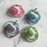 Crystal Prism Blue Mahjong Bracelet Set: Avg Adult - 7.0 inches