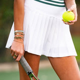 "Ace" Green & Gold Tennis Racket Charm Hair Tie Bracelets: Medium
