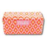 Premium Mahjong Tile Bags  |  Fits Most Large Tile Sets  : Stripes- Green & Blue Tile Bag