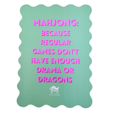 MAHJONG SHUFFLE CARD  |  Scalloped Edges & Bright Colors  |  Sized to Store with Mahjong League Cards: 02- PINK- LOVE LANGUAGE