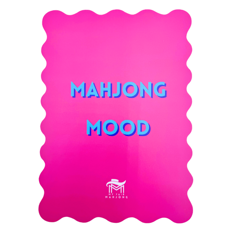 MAHJONG SHUFFLE CARD  |  Scalloped Edges & Bright Colors  |  Sized to Store with Mahjong League Cards: 08-PINK- MAHJONG MOOD