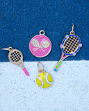 Tennis Racquet Enamel Charm