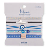 "Resist" Blue Evil Eye Hair Tie Bracelets: Small