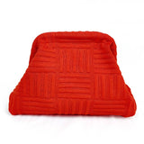 Pattern Knit Cosmetic Bag Beach Knit Clutch: Red / M