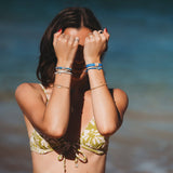 "Resist" Blue Evil Eye Hair Tie Bracelets: Small