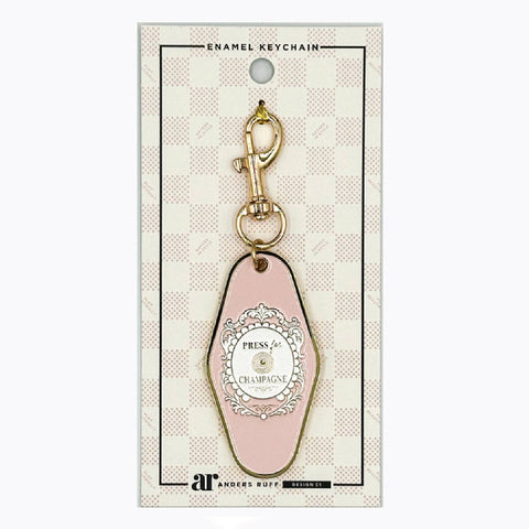 Press for Champagne Keychain Charm