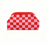 Stripe Knit Cosmetic Bag Checkered Knit Clutch: YBlack / M