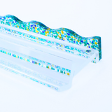 MAHJONG RACK PUSHER ADD ON-MAGNETIC | Premium Acrylic Set(4): Transparent-Wavy-Green
