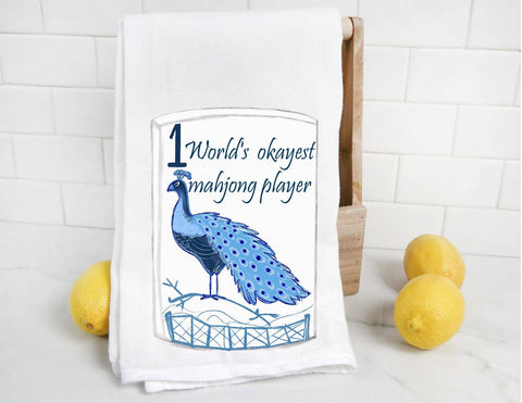 World's Okayest Mahjong Player Tea Towel