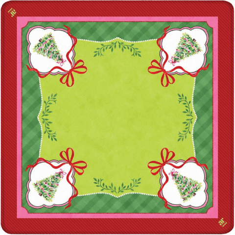 Watercolor Christmas Tree Mahjong Mat
