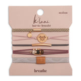 "Breathe" Lotus Flower Earthy Tones Hair Tie Bracelets: Small