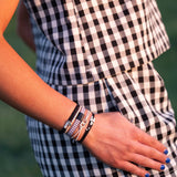 "Unity" Black with Silver Hair Tie Bracelets: Small
