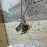 Gold or Silver Dainty Rope Catcher Necklace for Charm Bar: Gold