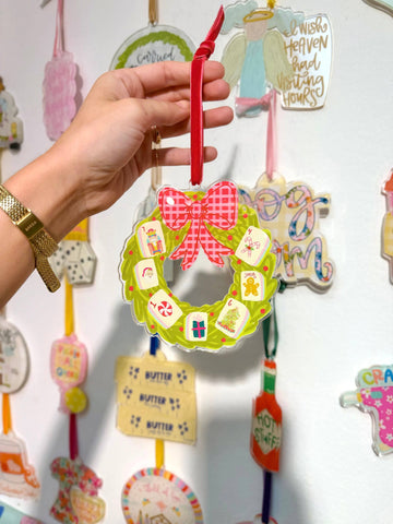 Mahjong Wreath Acrylic Ornament