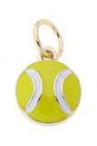 Mini Enamel Tennis Ball Charm in Neon Yellow